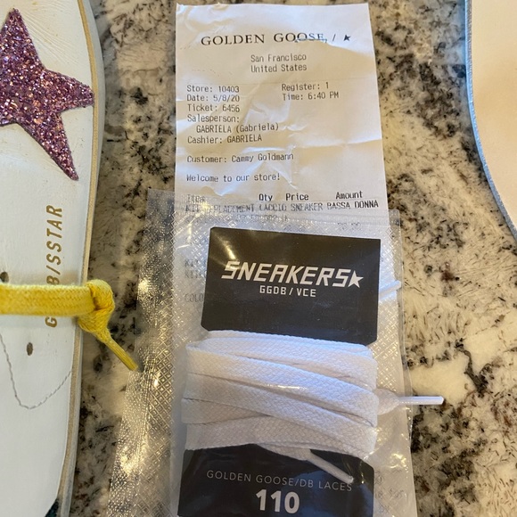 GOLDEN GOOSE SUPERSTAR DISTRESSED GLITTERED LEATHER SNEAKERS!!! SIZE 41 10/10.5 - Picture 9 of 16